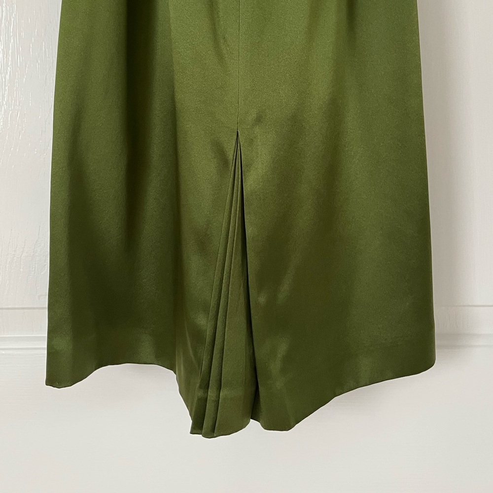 Ann Taylor Olive Green Sleeveless Belted Sheath Dress Size 2 - Picture 7 of 9
